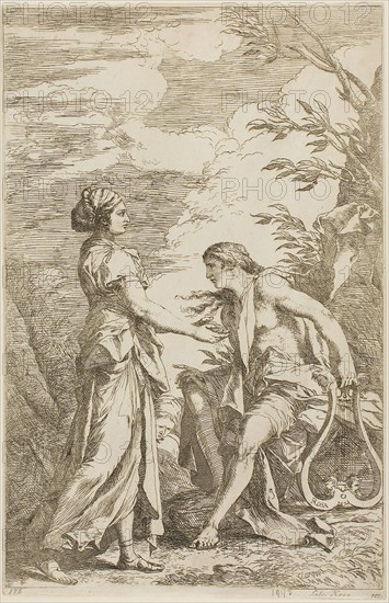 Apollo and the Cumean Sybil, c. 1780, After Salvator Rosa, Italian, 1615-1673, Carlo Antonini ?, c.1740, c.1784, Italy, Etching on ivory laid paper, 335 x 218 mm
