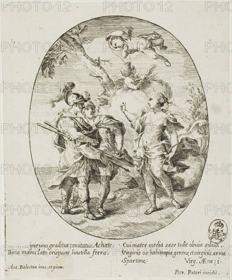 Aeneas, Venus, and Achates, n.d., Count Pietro Antonio Rotari (Italian, 1707-1762), after Antonio Balestra (Italian, 1666-1740), Italy, Etching on paper, 157 x 130 mm