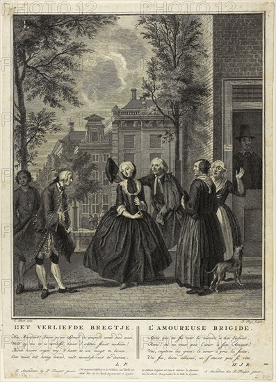 Bridget in Love, c. 1755, Pieter Tanjé (Dutch, 1706-1761), after Cornelis Troost (Dutch, 1696-1750), Netherlands, Etching in black on ivory laid paper, 297 x 245 mm (image), 368 x 266 mm (sheet)