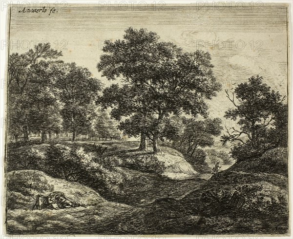 Family Resting, n.d., Anthoni Waterlo, Dutch, 1609-1690, Holland, Etching on paper, 136 x 166 mm (image), 139 x 169 mm (sheet)