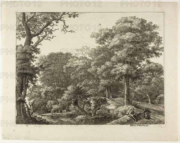 The Wayfarer Resting in the Forest, n.d., Anthoni Waterlo, Dutch, 1609-1690, Holland, Etching on paper, 218 x 287 mm (image), 225 x 292 mm (plate), 269 x 339 mm (sheet)