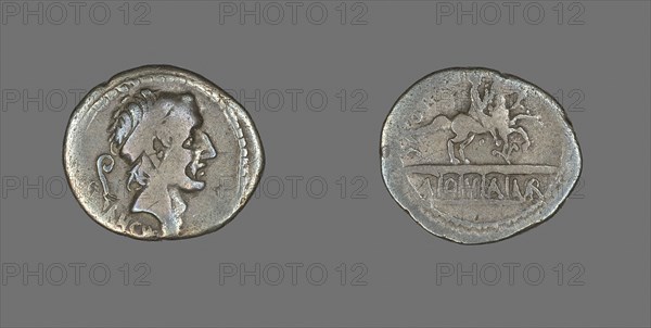 Denarius (Coin) Depicting King Ancus Marcius, 56 BC, Roman, minted in Rome, Italy, Silver, Diam. 2 cm, 3.28 g