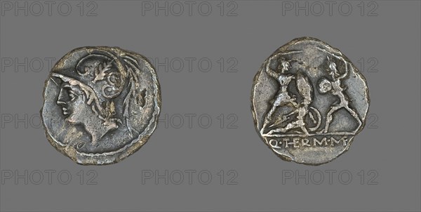 Denarius (Coin) Depicting the God Mars, 103 BC, Roman, minted in Rome, Italy, Silver, Diam. 2 cm, 3.58 g