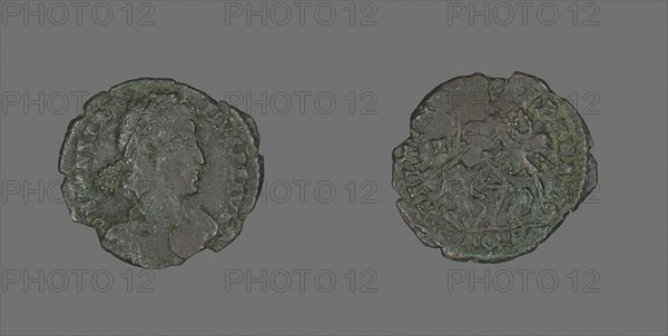 Coin Portraying Emperor Constantius II, AD 337/361, Roman, minted in Aquileia, Roman Empire, Bronze, Diam. 2 cm, 1.81 g
