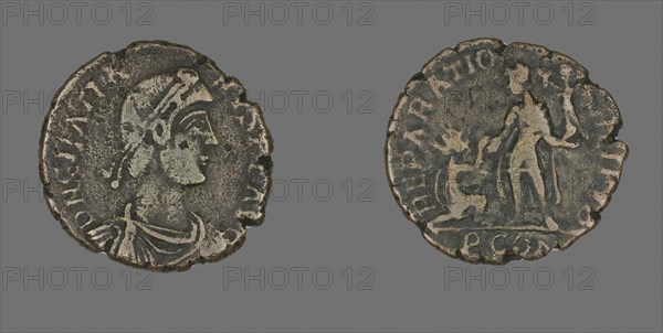 Coin Portraying Emperor Gratian, AD 367/383, Roman, Roman Empire, Bronze, Diam. 2.4 cm, 5.02 g