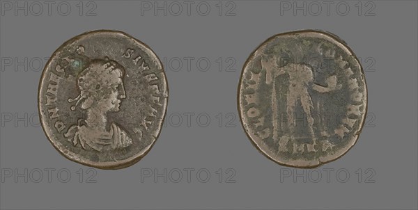 Coin Portraying Emperor Theodosius, AD 379/395, Roman, minted in Cyzicus, Roman Empire, Bronze, Diam. 2.2 cm, 5.41 g