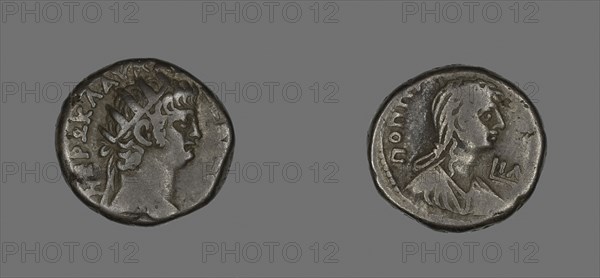 Tetradrachm (Coin) Portraying Emperor Nero, AD 54/68, Roman, minted in Alexandria, Roman Empire, Billon, Diam. 2.5 cm, 11.73 g