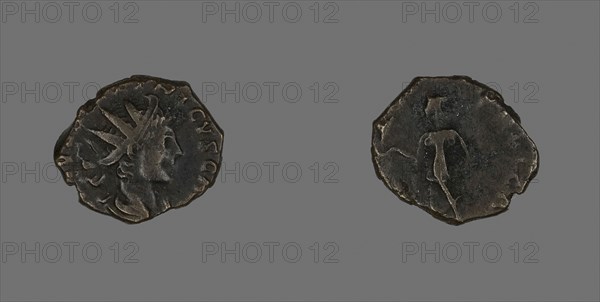 Coin Portraying Emperor Tetricus II, AD 271/274, Roman, Roman Empire, Silvered bronze, Diam. 1.8 cm, 2.74 g