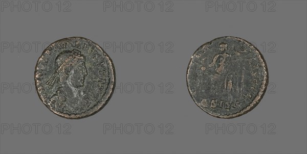 Coin Portraying Emperor Valentinian II, AD 375/392, Roman, Roman Empire, Bronze, Diam. 1.7 cm, 2.40 g