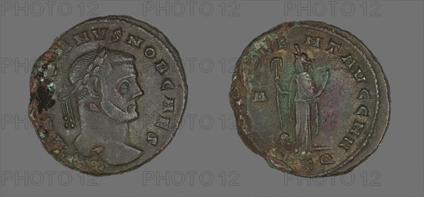 Coin Portraying Emperor Galerius, AD 293, Roman, Roman Empire, Bronze, Diam. 2.7 cm, 8.78 g