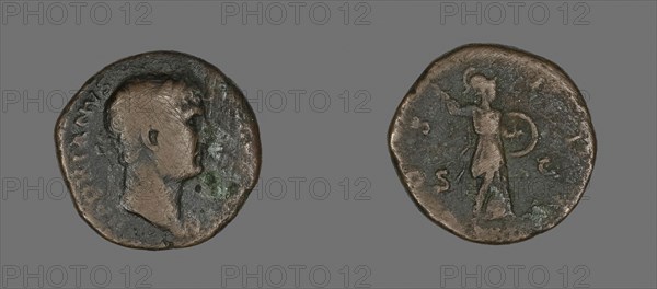 Sestertius (Coin) Portraying Emperor Hadrian, AD 117/138, Roman, Roman Empire, Bronze, Diam. 2.7 cm, 12 g