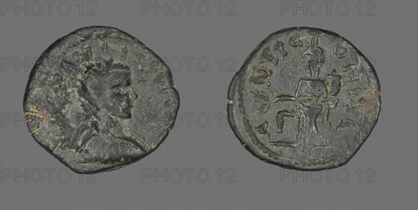 Coin Portraying an Emperor, end of 3rd century BC (?), Greek, Ancient Greece, Bronze?, Diam. 2.3 cm, 6.87 g