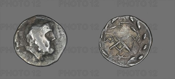 Hemidrachm (Coin) Depicting the God Zeus Amarios, 191/146 BC, Greek, minted in Elis, Ancient Greece, Silver, Diam. 1.4 cm, 1.82 g
