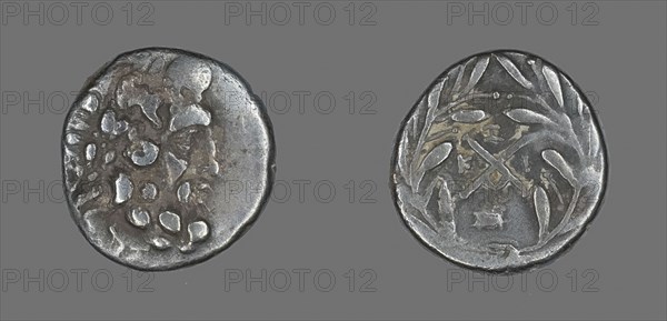 Hemidrachm (Coin) Depicting the God Zeus Amarios, 234/146 BC, Greek, minted in Megalopolis, Megalópolis, Silver, Diam. 1.5 cm, 2.28 g