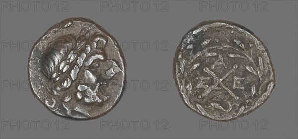 Hemidrachm (Coin) Depicting the God Zeus Amarios, 280/146 BC, Greek, Ancient Greece, Silver, Diam. 1.5 cm, 2.44 g