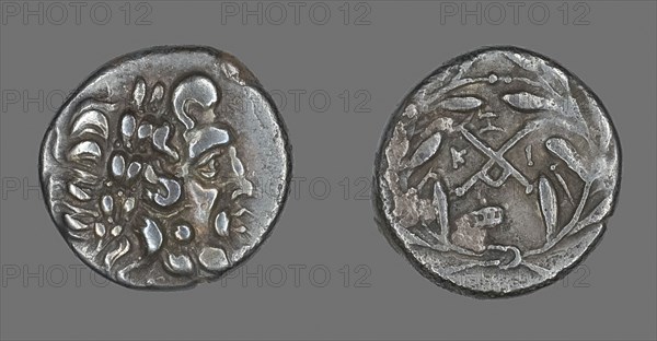 Hemidrachm (Coin) Depicting the God Zeus Amarios, 234/146 BC, Greek, minted in Megalopolis, Megalópolis, Silver, Diam. 1.5 cm, 2.33 g