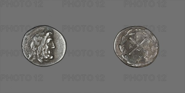 Hemidrachm (Coin) Depicting the God Zeus Amarios, 222/146 BC, Greek, Ancient Greece, Silver, Diam. 1.6 cm, 2.30 g