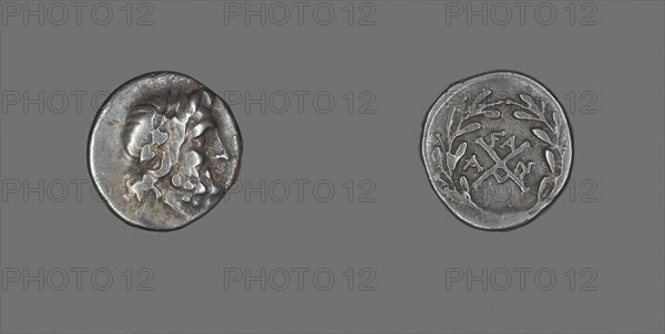 Hemidrachm (Coin) Depicting the God Zeus Amarios, 191/146 BC, Greek, Ancient Greece, Silver, Diam. 1.6 cm, 2.33 g