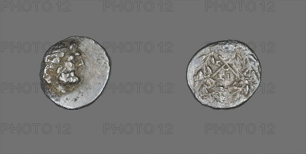 Hemidrachm (Coin) Depicting the God Zeus Amarios, 151/146 BC, Greek, minted in Sicyonia, Ancient Greece, Silver, Diam. 1.6 cm, 2.42 g