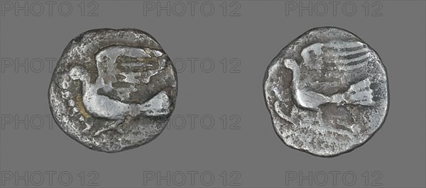 Obol (Coin) Depicting a Dove, 400/323 BC, Greek, Ancient Greece, Silver, Diam. 1.1 cm, 0.72 g