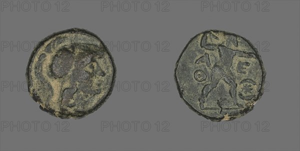 Coin Depicting the Goddess Athena, after 322 BC or 220/83 BC, Greek, minted in Athens, Athens, Bronze, Diam. 1.9 cm, 7.80 g