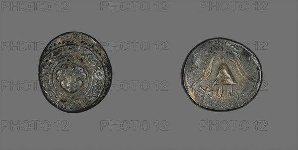 Coin Depicting a Shield, 277/220 BC, Greek, minted in Antigonus, Ancient Greece, Bronze, Diam. 1.7 cm, 4.20 g