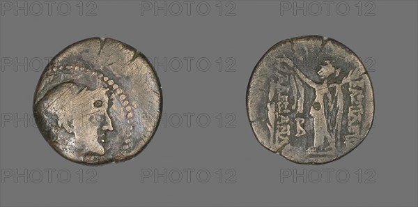 Coin Depicting the Goddess Athena, 336/323 BC, Greek, Macedonia, Ancient Greece, Bronze, Diam. 1.9 cm, 5.04 g