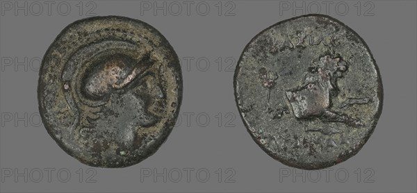 Coin Depicting the God Ares, about 306/281 BC, Greek, Thrace, Ancient Greece, Bronze, Diam. 1.5 cm, 1.93 g