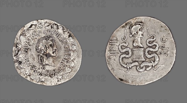 Cistophoric Tetradrachm (Coin) Portraying Mark Antony, 39/38 BC, issued by Mark Antony, Roman, minted in Ephesus (probably), Roman Empire, Silver, Diam. 3 cm, 11.52 g