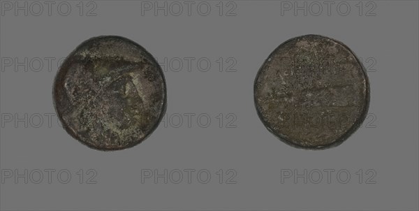 Coin Depicting the Goddess Athena, 200/133 BC, Greek, Ancient Greece, Bronze, Diam. 1.7 cm, 6.07 g