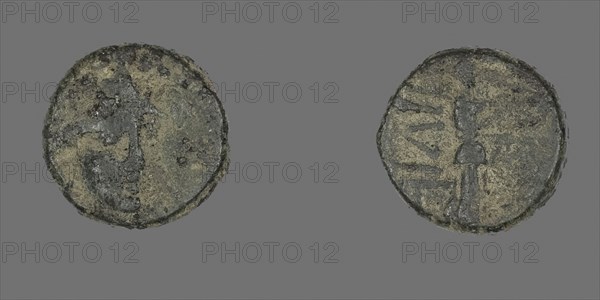 Coin Depicting the Goddess Athena, 1st century BC (?), Greek, Ancient Greece, Bronze, Diam. 1.2 cm, 1.89 g