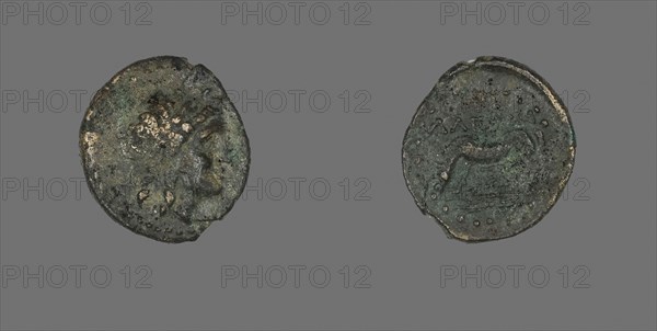 Coin Depicting the God Apollo, 3rd/2nd century BC, Greek, Ancient Greece, Bronze, Diam. 1.8 cm, 2.85 g