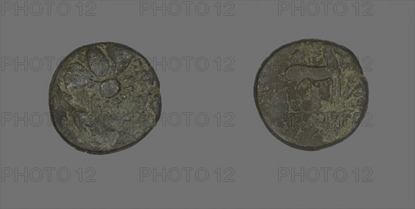 Coin Depicting a Wreath, about 202/133 BC, Greek, Ancient Greece, Bronze, Diam. 1.7 cm, 3.50 g
