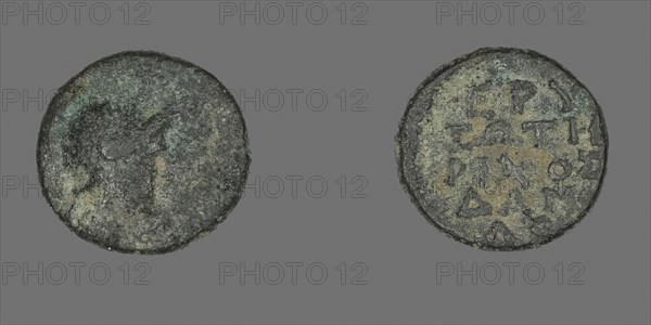 Coin Depicting the Goddess Athena, 300/200 BC, Greek, Ancient Greece, Bronze, Diam. 1.2 cm, 1.60 g