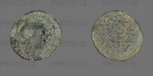 Coin Depicting the Goddess Athena, about 300/200 BC, Greek, Ancient Greece, Bronze, Diam. 1.3 cm, 1.48 g