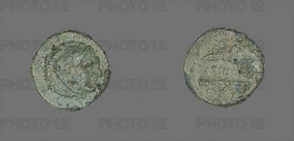 Coin Depicting the Hero Herakles, 300/200 BC, Greek, Ancient Greece, Bronze, Diam. 1.1 cm, 1.33 g