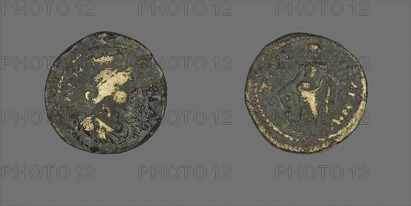Coin Depicting the Goddess Tyche, AD 238/244 (?), Roman, minted in Magnesia ad Sipylum, Lydia (?), Roman Empire, Bronze, Diam. 1.9 cm, 3.57 g
