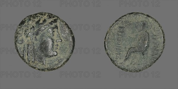Coin Depicting the God Apollo, 2nd century BC, Greek, Ancient Greece, Bronze, Diam. 2.2 cm, 8.94 g