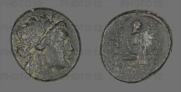 Coin Depicting the God Apollo, 2nd/1st century BC, Greek, Ancient Greece, Bronze, Diam. 2.2 cm, 7.56 g