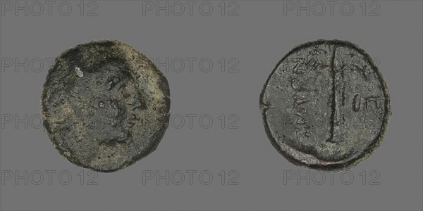 Coin Depicting the God Apollo, 2nd/1st century BC, Greek, Ancient Greece, Bronze, Diam. 1.2 cm, 1.33 g