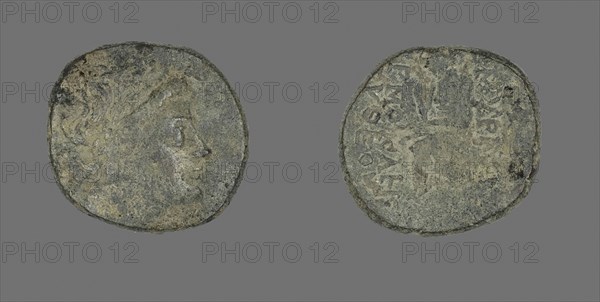 Coin Depicting the God Apollo, 2nd/1st century BC, Greek, Izmir, Bronze, Diam. 2.2 cm, 8.17 g