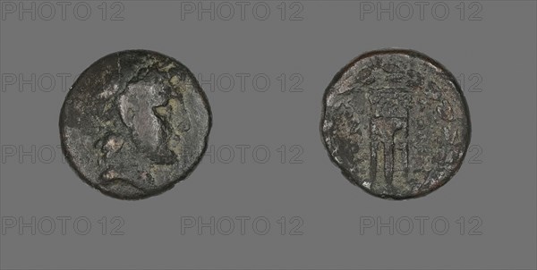 Coin Depicting the God Apollo, 2nd/1st century BC, Greek, Ancient Greece, Bronze, Diam. 1.8 cm, 5.05 g
