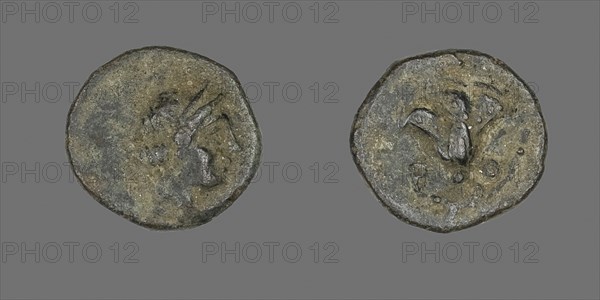 Coin Depicting the Goddess Rhodos, 333/304 BC, Greek, Ancient Greece, Bronze, Diam. 1.2 cm, 1.13 g