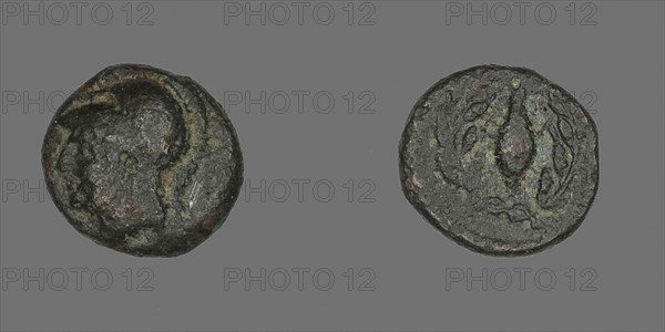 Coin Depicting the Goddess Athena, after 340 BC, Greek, Ancient Greece, Bronze, Diam. 1.1 cm, 1.38 g