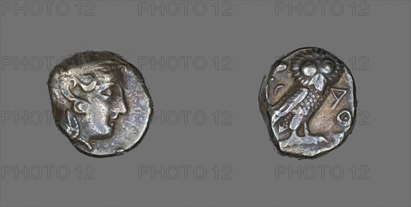 Tetradrachm (Coin) Depicting the Goddess Athena, 296/295 BC, Greek, Ancient Greece, Silver, Diam. 2.2 cm, 17.03 g