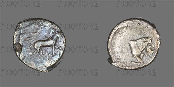 Tetradrachm (Coin) Depicting Quadriga and Charioteer, 460/430 BC, Greek, Greece, Silver, Diam. 2.7 cm, 16.44 g