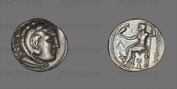 Tetradrachm (Coin) Portraying Alexander the Great, 336/323 BC, Greek, minted in Amphipolis, Roman Empire, Silver, Diam. 2.6 cm, 17.16 g