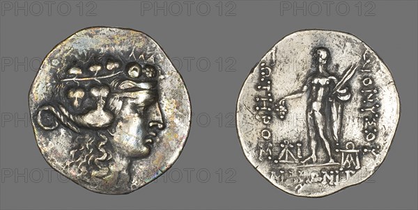 Tetradrachm (Coin) Depicting the God Dionysos, after 146 BC, Greek, minted in Maroneia (Thrace), Roman Empire, Silver, Diam. 3.2 cm, 15.59 g