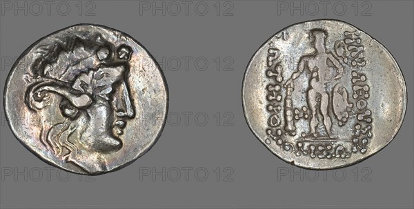 Tetradrachm (Coin) Depicting the God Dionysos, after 146 BC, Greek, Roman Empire, Silver, Diam. 3.3 cm, 16.27 g