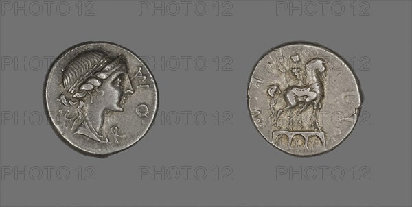 Denarius (Coin) Depicting the Goddess Roma, 114/113 BC, Roman, Roman Empire, Silver, Diam. 1.8 cm, 3.95 g